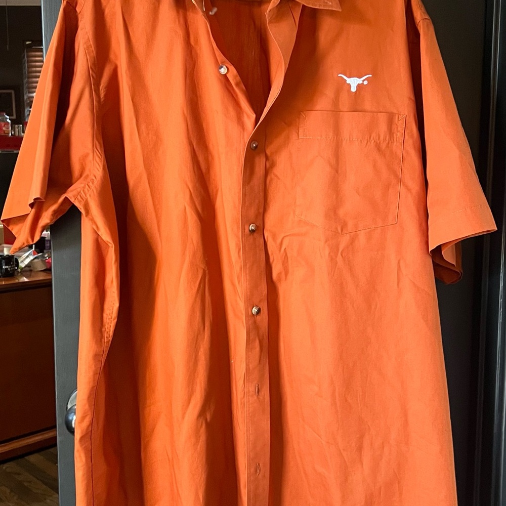 Men's Orange Button-Up Shirt